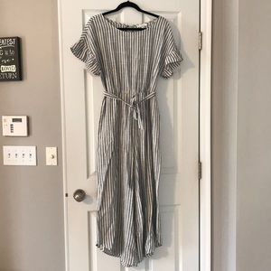 Striped linen jumpsuit